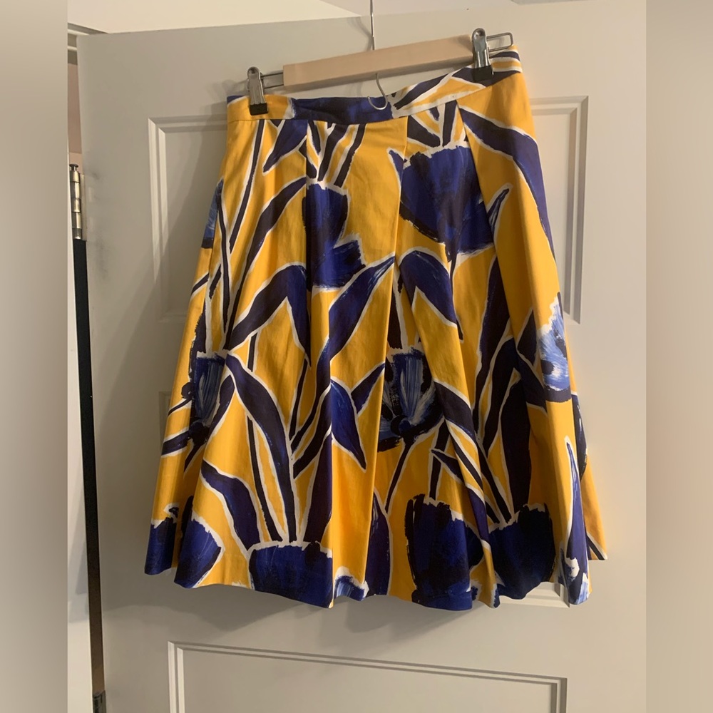 Antonio Melani floral navy and yellow skirt - midi length
